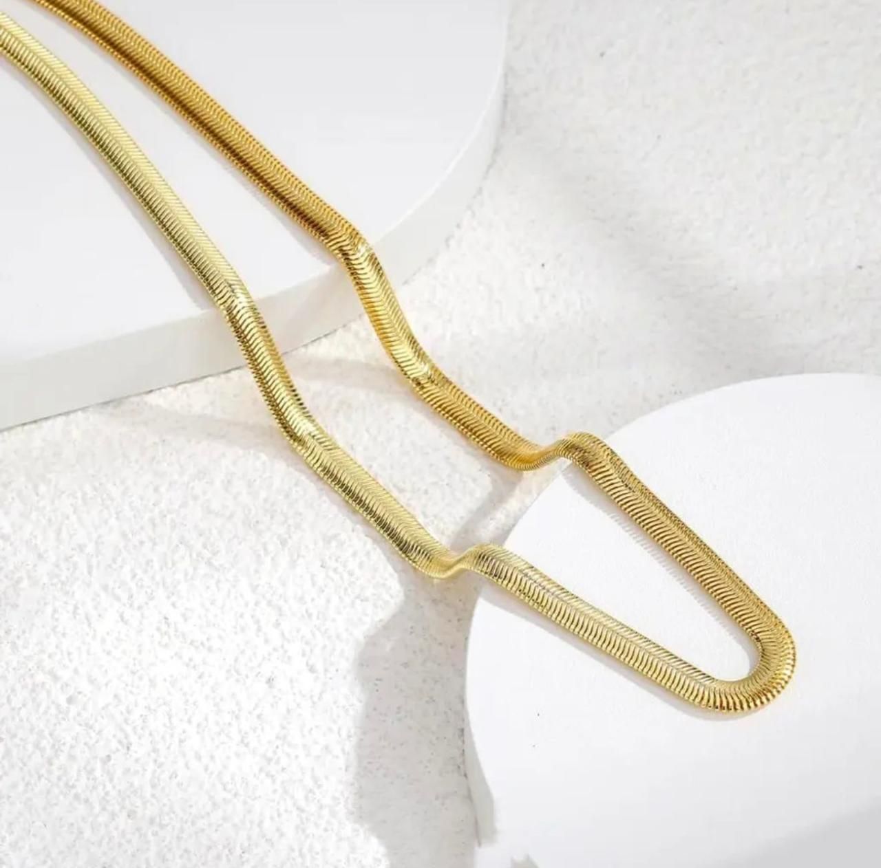 Sleek Gold Plated Snake Chain For Men & Women