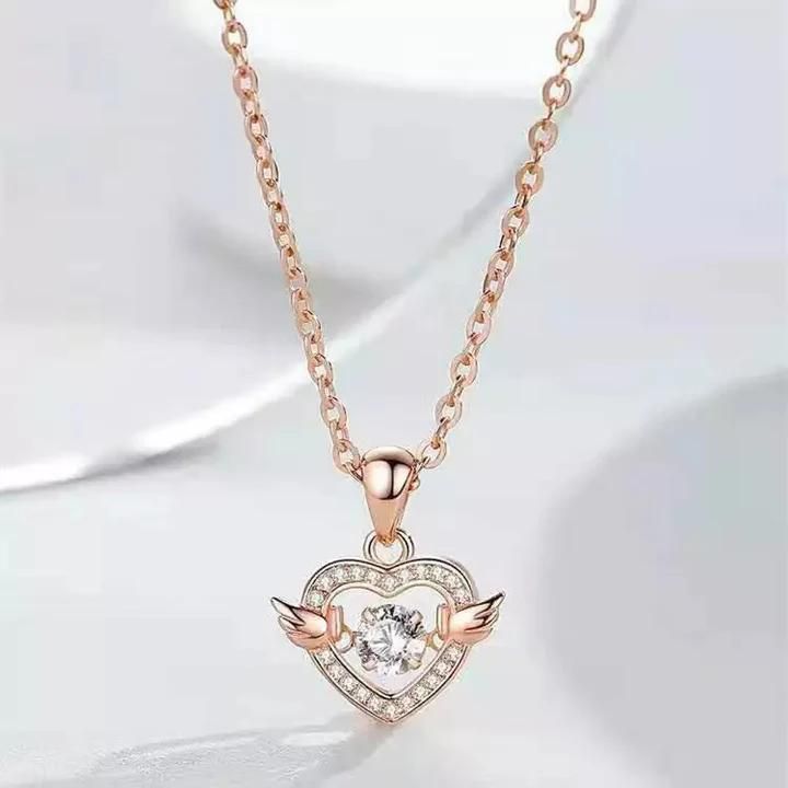 Heart With Wings Pendant Necklace For Women