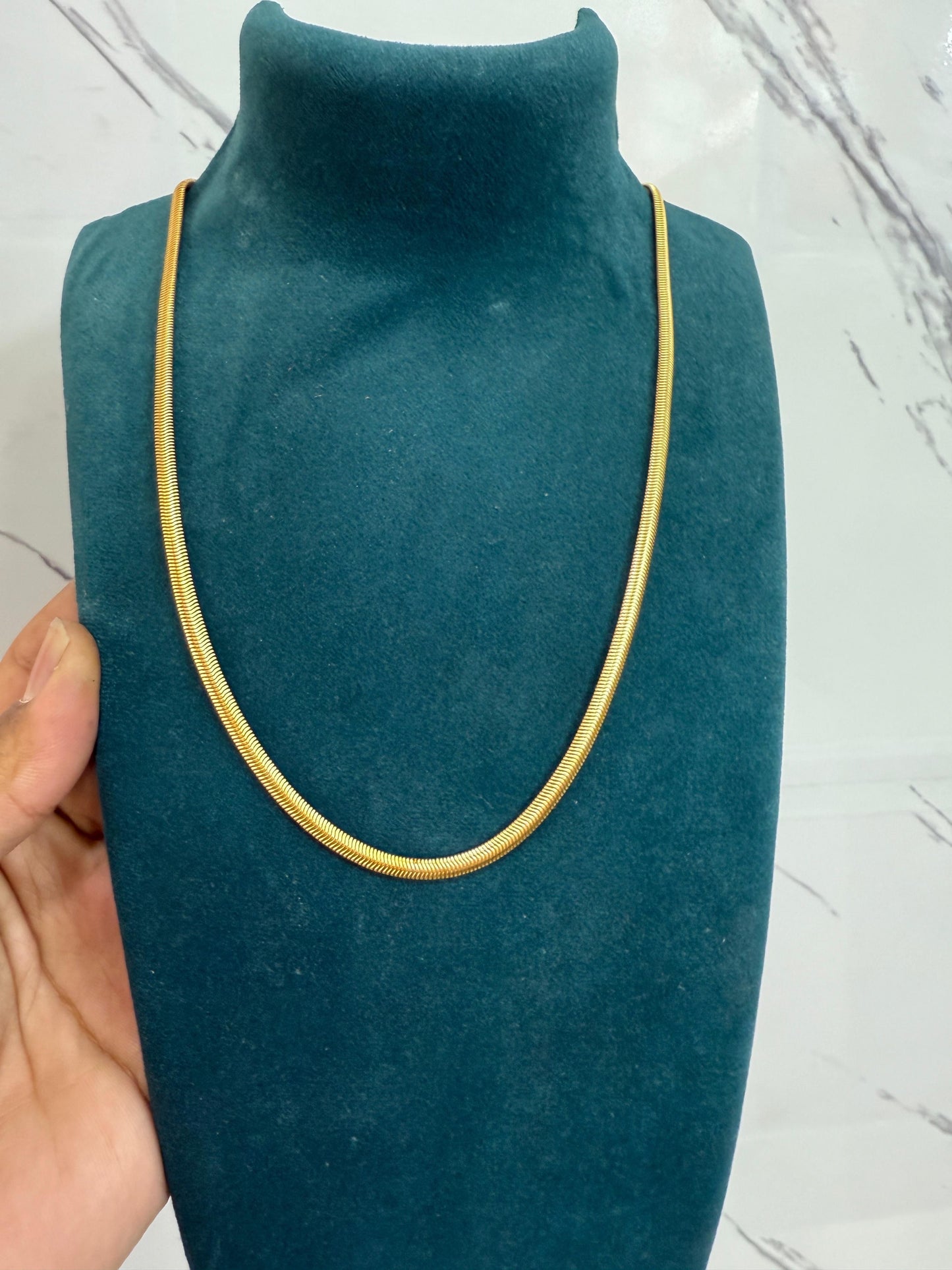 Sleek Gold Plated Snake Chain For Men & Women