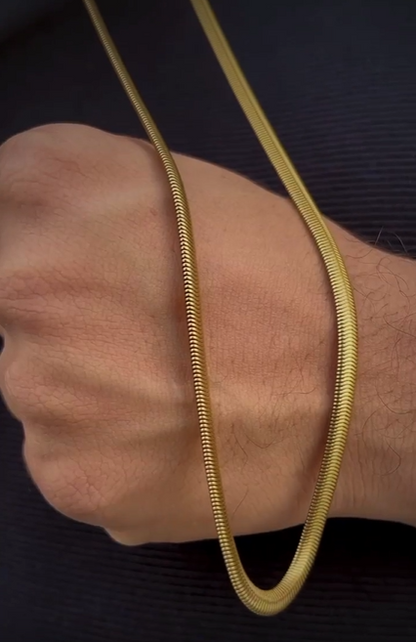 Sleek Gold Plated Snake Chain For Men & Women